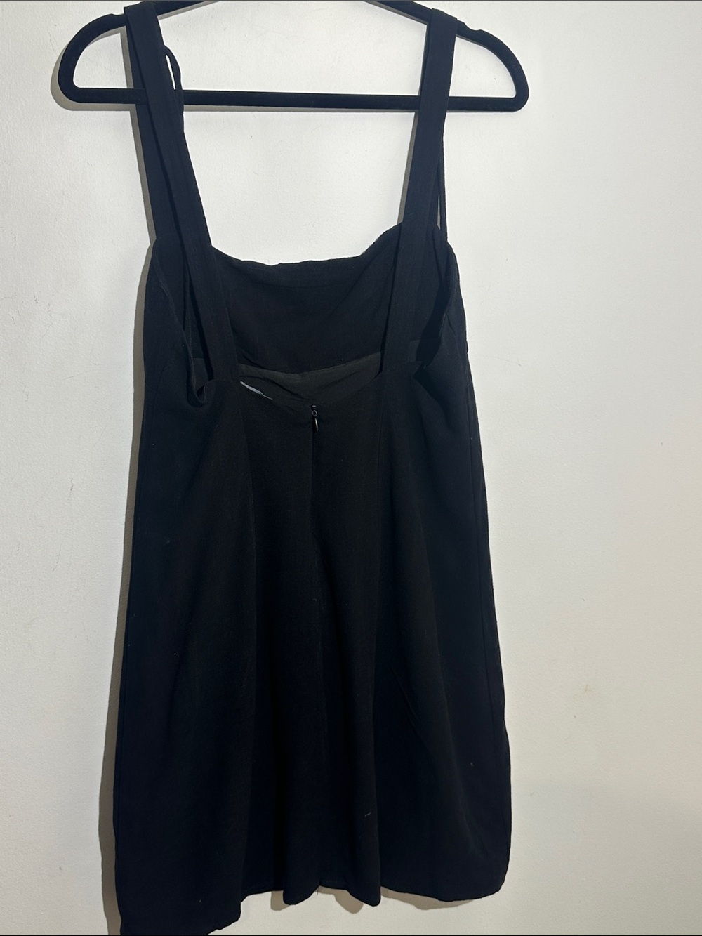 Kendall & Kylie Black Mini Dress with Wide Straps and A-Line Skirt
